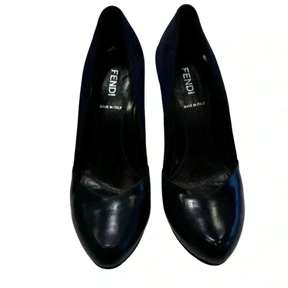 Fendi leather and suede midnight navy pumps/ heels excellent! Sz EU 36 U… - Picture 3 of 12